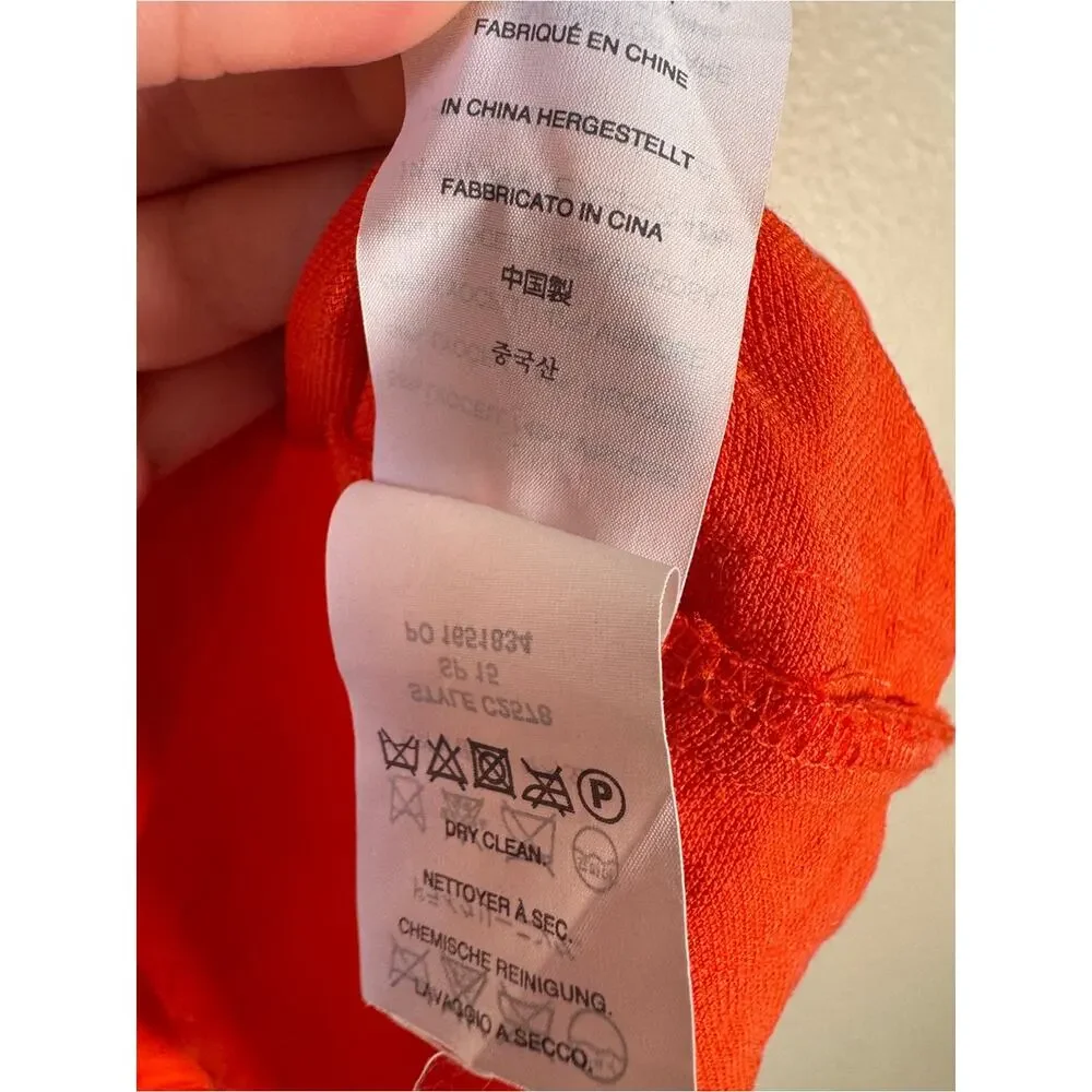 J Crew Orange Cap Sleeve Blouse Womens 0P Casual Spring Preppy Shirt Top